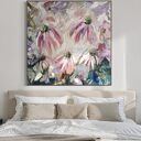 Obraz abstrakcyjne kwiaty 100x100 cm do salonu