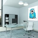 Obraz na płótnie 60x80 cm - Buldog z pacyfką 0262