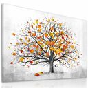 Nowoczesny obraz do salonu drukowany na płótnie z drzewem, jesienne drzewo, duży