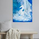 „Smoczyca” - obraz akrylowy na płótnie 70x50 cm fantasy smok (na zamówienie)