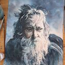 Starzec - oryginalna akwarela, portret mężczyzny 42 x 29,7 cm