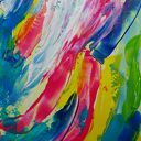 Obraz do salonu „Abstrakcja dla odważnych” - akryl na płycie 30x40 cm