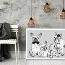 Obraz buldożki francuskie - rodzinna grafika na płótnie 120x80 cm
