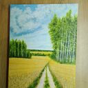 Akrylowy obraz polski las Natura w ramie sosnowej 40x30 cm z motywacyjnym mottem