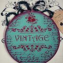 Dekoracyjny medalion vintage z misiami 20 cm w stylu shabby chic