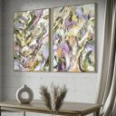 Zestaw 2 obrazów 100x70 cm - kolorowa abstrakcja do salonu i sypialni