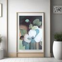 Eteryczna flora - obraz olejny 95x65 cm z abstrakcyjnymi kwiatami