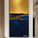 Morska Zatoka - ręcznie malowany obraz na płótnie 80x160 cm