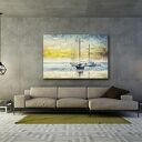 Obraz na płótnie z jachtami i morzem 120x80 cm