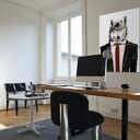 Obraz na płótnie 50x70 cm Wilk Hipster 0235 - wysyłka w 24 h