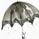 Grafika X 30x40 cm malowana ręcznie tuszem - abstrakcja czarno-biała “Rain”