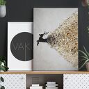 Obraz na płótnie Jeleń beżowy i brązowy w pionie 50x70 cm (49409)