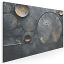 Obraz do salonu - ABSTRAKCJA INDUSTRIALNA OKRĘGI STRUKTURA - 70x50 cm (106601)