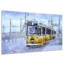 Obraz na ścianę biuro ozdoba TRAMWAJ 1 Budapeszt miasto szkic 120x80
