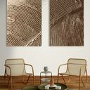 Golden pat - duży zestaw 2 obrazów na płótnie z rzeźbieniem 70x100 cm