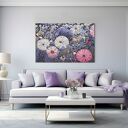 Obraz do salonu - ABSTRAKCYJNE KWIATY ORNAMENTALNY WZÓR FLORALNY - 70x50 cm (104401)