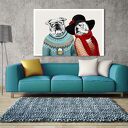 Obraz na płótnie - 120x80cm BULDOGI LOVE 0275 wysyłka w 24h