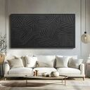 Płaskorzeźba ścienna 80x160 cm - elegancka pastelowa czerń
