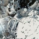 Chaos 50x80 - abstrakcyjny obraz akryl na płótnie (czerń i biel)
