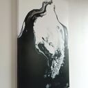 DROWNING 50x80 - ręcznie malowany czarno-biały obraz abstrakcyjny