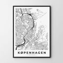 Plakat obraz mapa Kopenhaga 50x70 cm B2