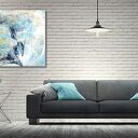 Obraz abstrakcyjny turkus i złoto 120x80 cm na płótnie