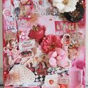 Kulinarny vintage na ścianę: kobieta w retro kuchni w technice mix-media (18x24)