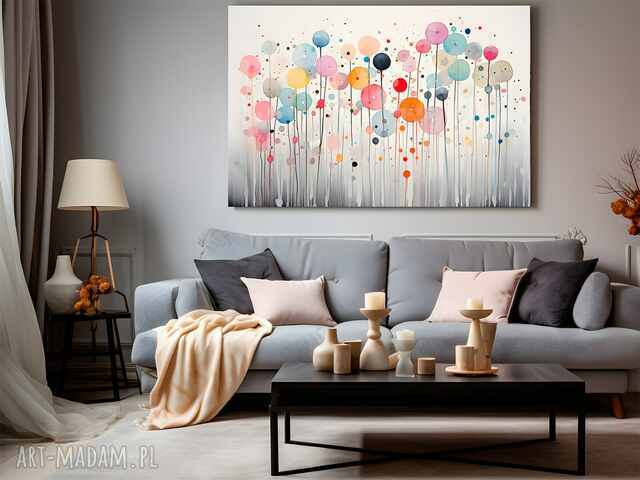 Obraz na płótnie - ABSTRAKCJA KULE ZACIEKI KLEKSY - 120x80 cm (116801)