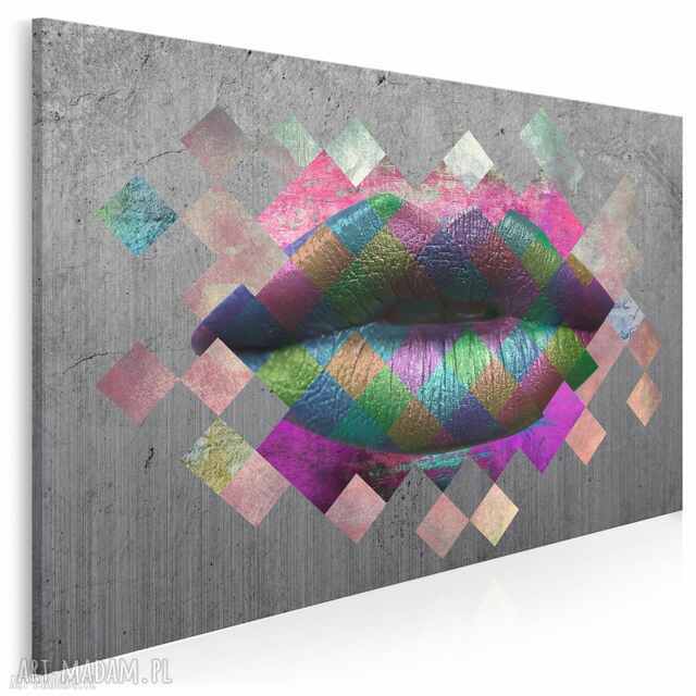 Obraz na płótnie - METALICZNE USTA - 120x80 cm (36801)