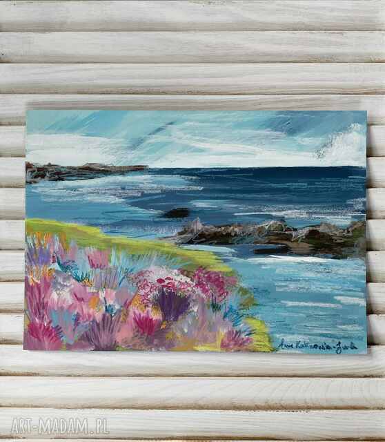 Wspomnienie wakacji Obraz w ramie pastele olejne