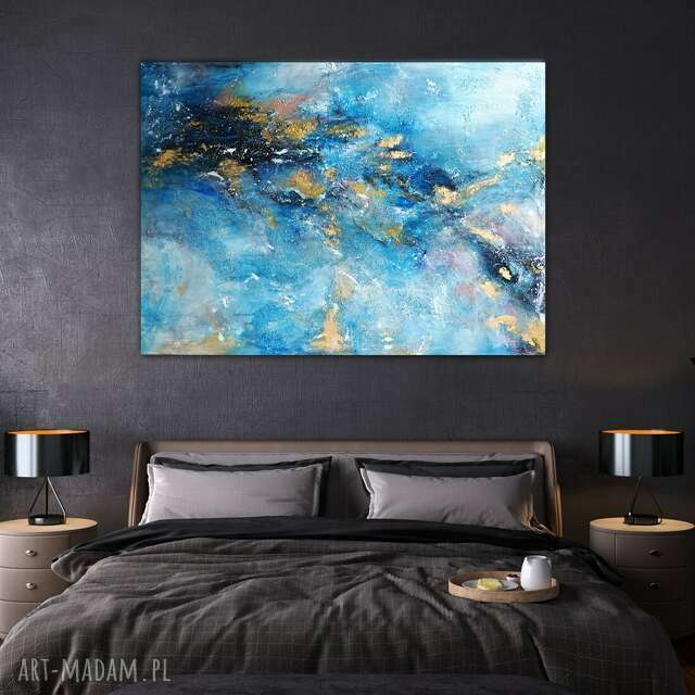 DREAMY - Obraz Abstrakcyjny do Współczesnych Wnętrz Salonu ze Złotem 150x100 cm