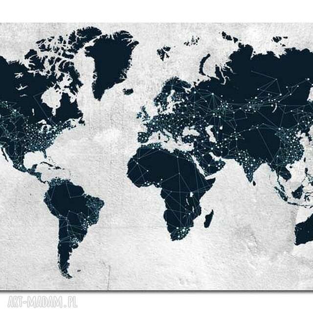obraz mapa świata -dms3 - 120x70cm na płótnie