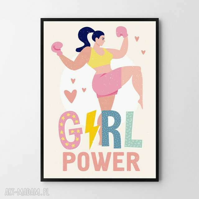 Plakat obraz power girl 50x70 cm B2