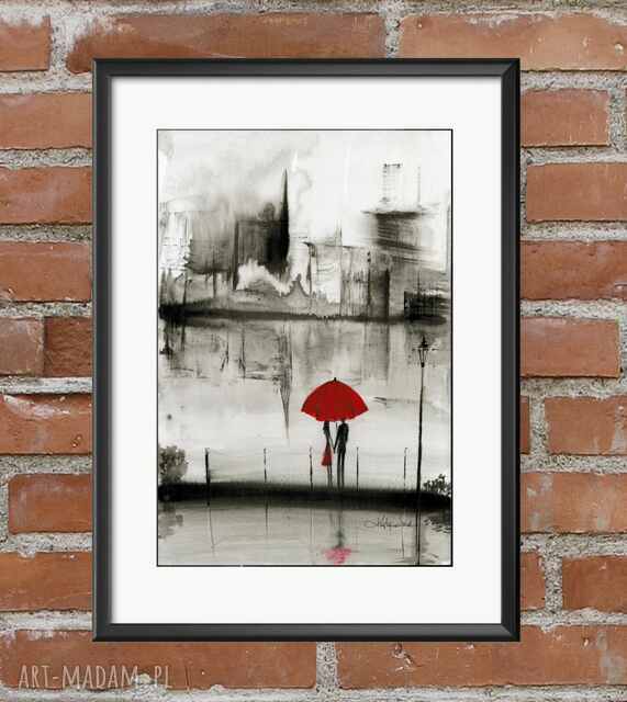 grafika 30x40 cm wykonana ręcznie, abstrakcja, elegancki minimalizm, obraz do salonu