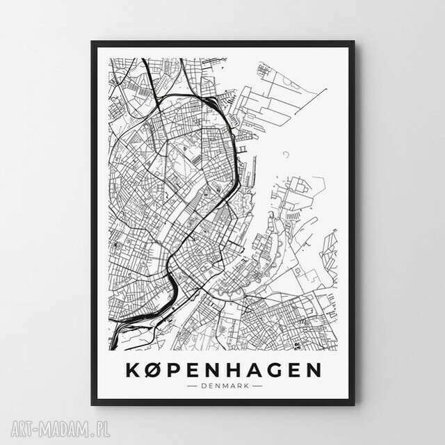 Plakat obraz mapa Kopenhaga 50x70 cm B2