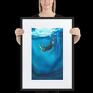 akwarelowy "Kobieta w głębinach" - woda obraz