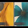 urokliwe nagietek obraz na płótnie - kwiaty turkusowe - 120x80
