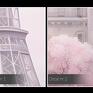 obraz francja wieża eiffla na płótnie - paryż różowy dla niej - do salonu
