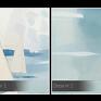 na płótnie - łodzie żaglówki marynistyczny - 120x80 cm (109301) - jezioro obraz z jeziorem