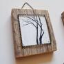 AleksandraB tryptyk obraz drzewa miniatury, na starych deskach drewno