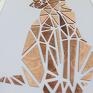 Art Grawka Kot ombre w białej ramie 50x40, przestrzenny - drewniany obraz prezent
