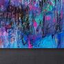 purple rain - obraz do salonu sypialni abstrakcja fluorescencyjny 100x100 cm strukturalny