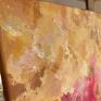 pomarańczowe duży abstrakcyjny do salonu “sunset melody” oryginalny, obraz ręcznie malowany