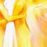 żółte ezoteryczny energetyzujący - anioły miłości 100x70 - wydruk obraz anioł