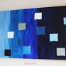 Obraz - Niebieski - akryl na płótnie - nowoczesny - akrylowy malowany ręcznie