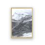 annasko niepowtarzalne rysunek oprawiony czarno biały obraz, pejzaż górski, nowoczesny grafika