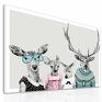 Obraz na płótnie - Hipsterska rodzina jeleni 02145 120x80 cm wysyłjka w 24h jelenie