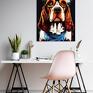 Portret psa hipsterskiego - Abby - wydruk na płótnie 50x70 cm B2 Grafika wykonana metodą cyfrowego malarstwa graficznego. Hipster