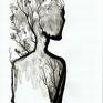 ART Krystyna Siwek ciekawe abstrakcja kobieta zestaw 2 grafik 30x40 cm wykonanych ręcznie, akt nowoczesne obrazy