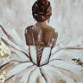 Ręcznie malowany olejny 30x40 cm kobieta - baletnica abstrakcja obraz